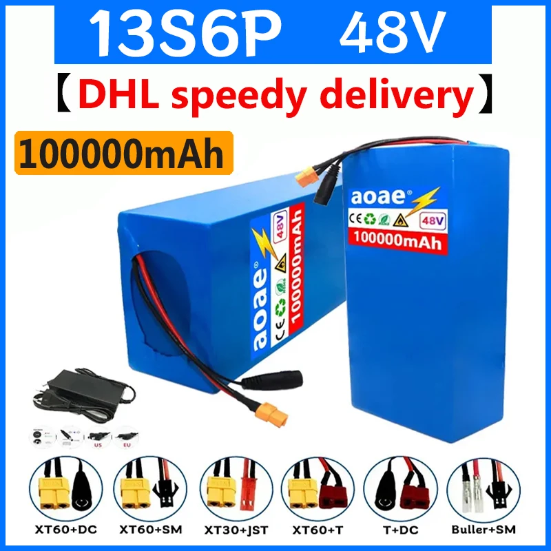

100%New Original 48V 100Ah 13s6p Lithium Battery Pack 48v 100000mAh 2000W Citycoco Motorized Scooter Batteries Built in 50A BMS.