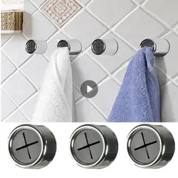 1/2/4PCS Towel Holder Towel Hook Push In Tea Towel Holder Grip Hook Chrome Self Adhesive Kitchen Cloth Clip Bathroom Fixture