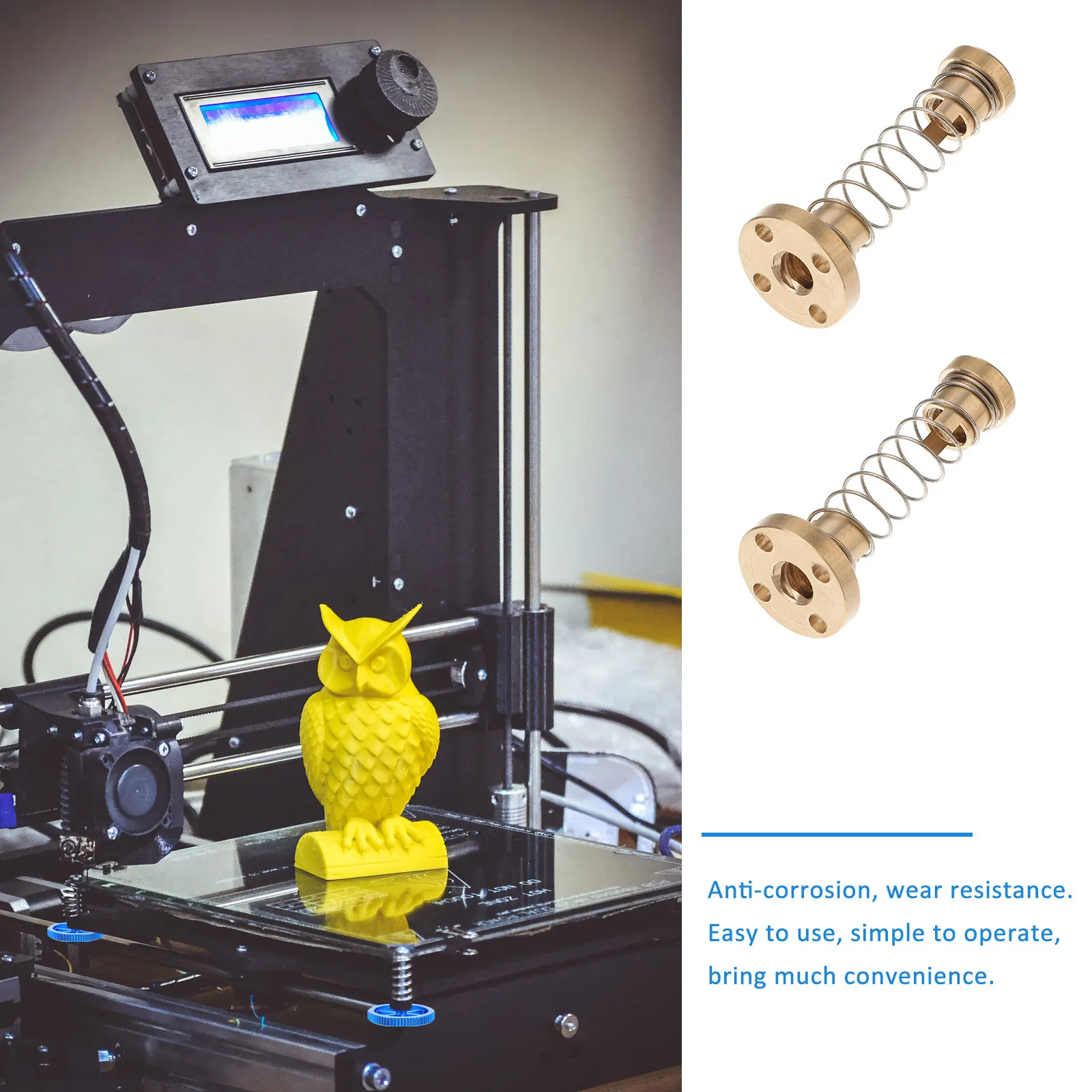 

Комплект из 4 медных гаек T8 для устранения люфта в ходовых винтах 3D-принтеров, резьба 8 мм, для линейных винтов и шпинделей