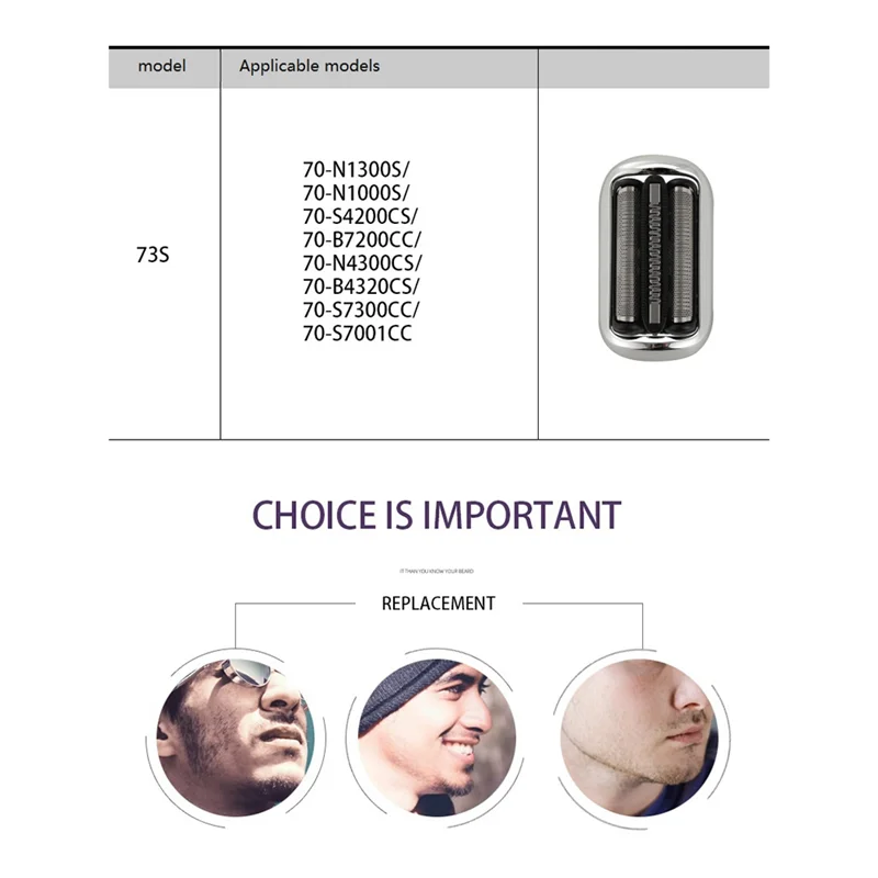Reemplazo eléctrico 73S para Afeitadora eléctrica serie 7, 70-N1300S/70-N1000S/70-S4200Cs/70-B7200Cc