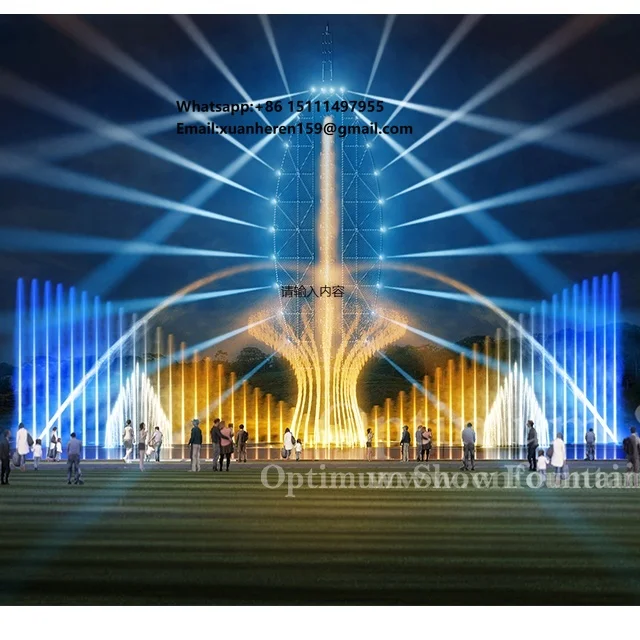 DMX512 Program Control Laser Light Show Music Dancing Multimedia Water Screen Show Water Movie Projection Fountain Outdoor