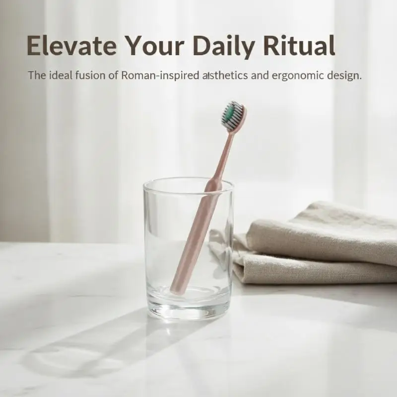 Combo Of 4 Soft Bristle Toothbrushes For Effectively Removing Plaque And Food Residue Convex Mountain Shaped ToothBrush