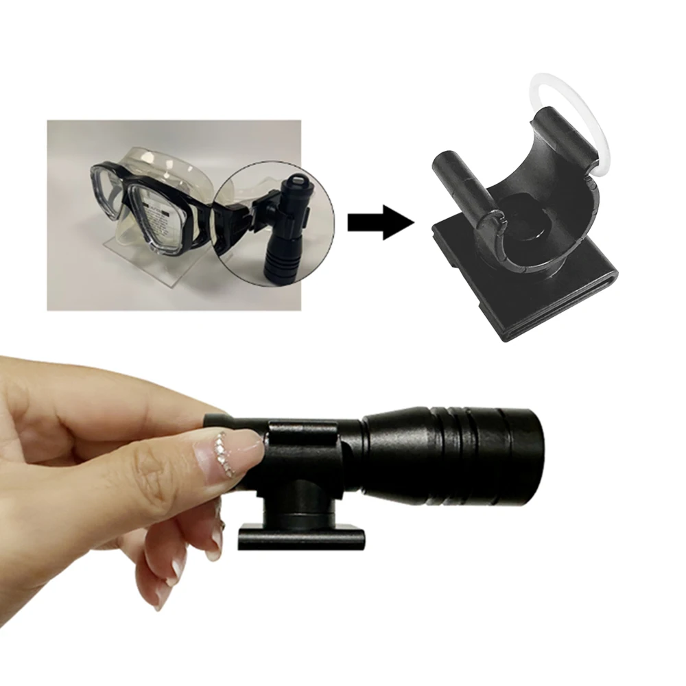 Asafee For DM008 High Quality Mount 20MM 360 Degree Rotating Dive Mask Flashlight Light Bracket Diving Torch Holder