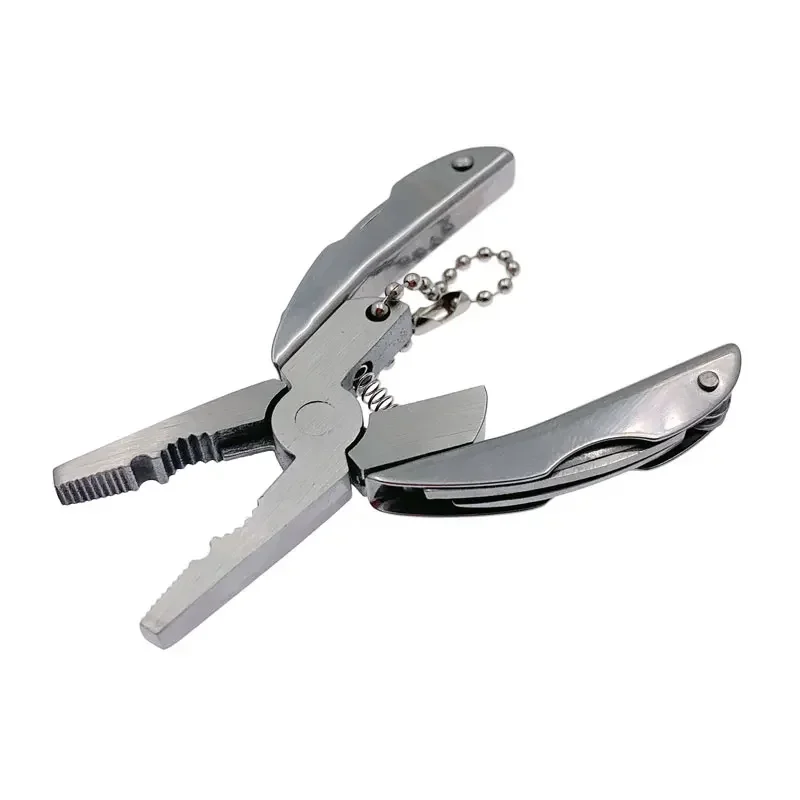 Dropship Stainless Steel Portable Pocket Multi Functionnal  Mini Foldaway Keychain Pliers Screwdriver with Nylon bag