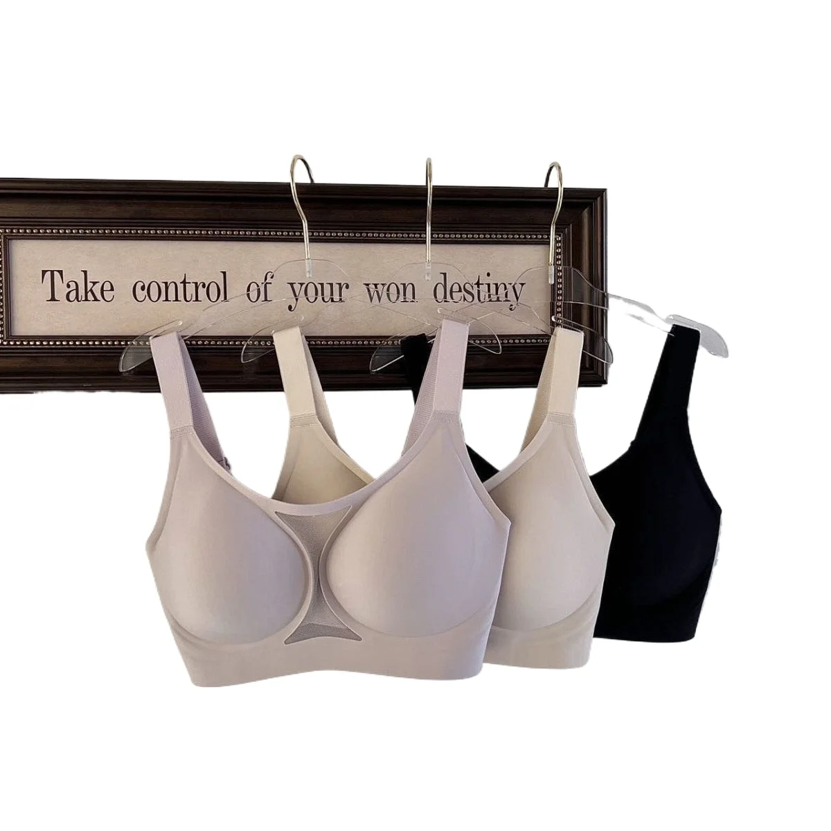 KUCLUT Popular Seamless Plus Size Lingerie Jelly Gel Soft Support Thin Cup Bra For Women, Openwork Mesh Bra, Thin Cup Sexy