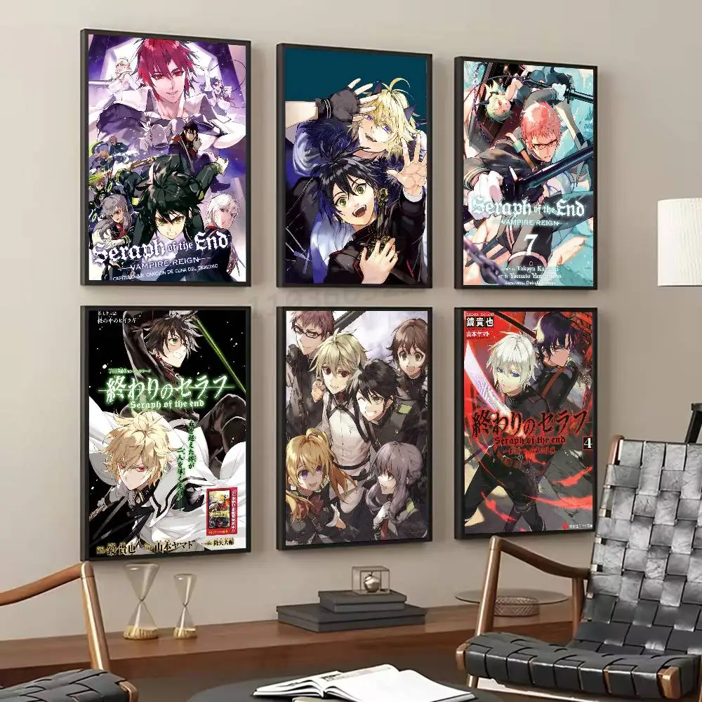 Anime Seraph Of The End Posters Living Room Bar Cafe Quality Canvas Vintage Style Comics Painting Art Home Wall Decor Picture