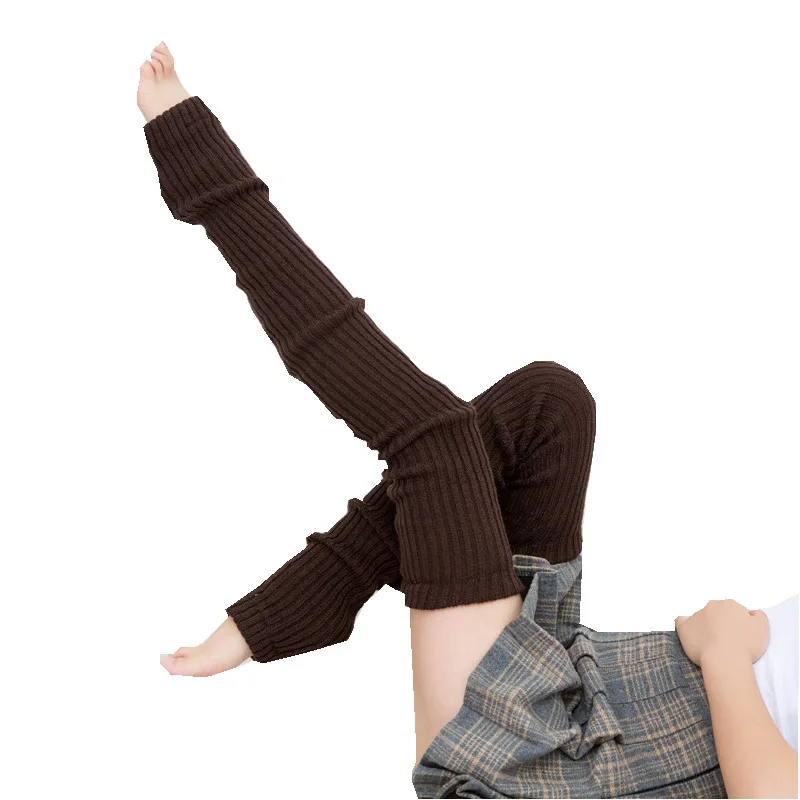 80cm Lila Herbst Und Winter Neue Yoga Socken Gleitschutz Dance Pile Wolle Strickte Weibliche Beinlinge Warme Wachen – Detail 1