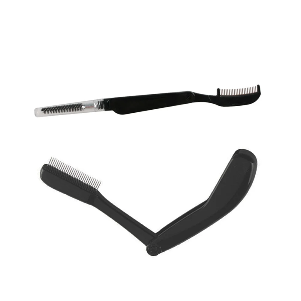 

2Pcs Eyebrow Grooming Kit Foldable Design Fine Pin Comb Gentle Tool for All Brow Types Stainless Steel Handle