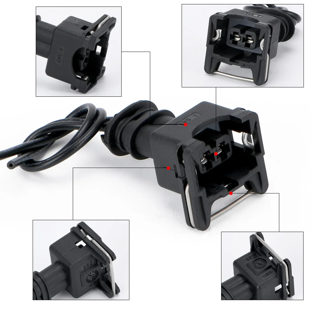 WLR RACING - 5PCS /SET INJECTOR DYNAMICS EV1 Pigtail Clip Connector Fuel Injector Connectors For many cars EV1 Injector Plug