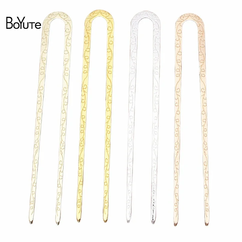 

BoYuTe (20 Pieces/Lot) 18*125MM Alloy Hair Stick U-Shaped Hairpin Materials Factory Supply Handmade DIY Headwear Accessories