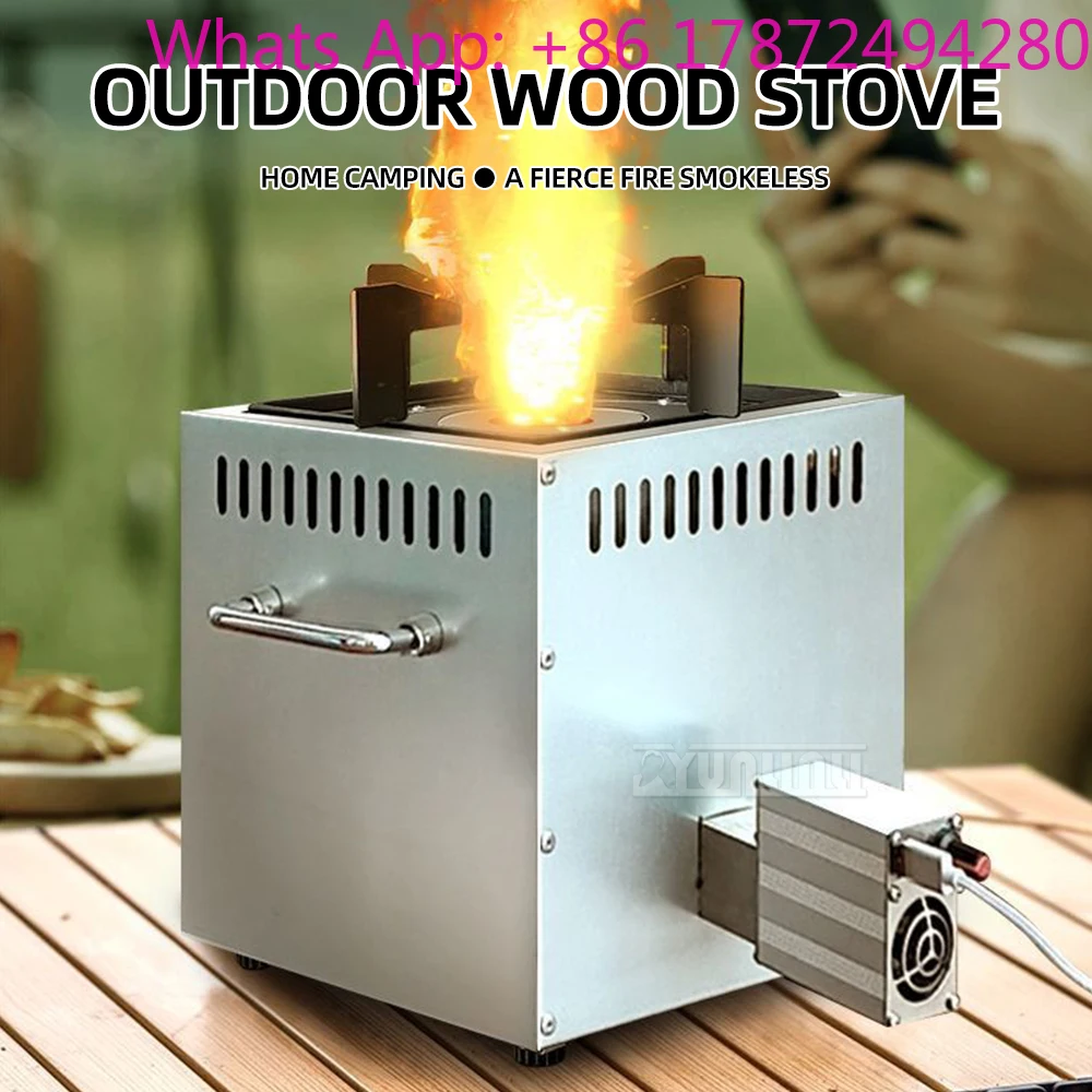 Version Stainless Steel Firewood Stove Travel Camping Cooking Cooktop Outdoor Wooden Burning Stove