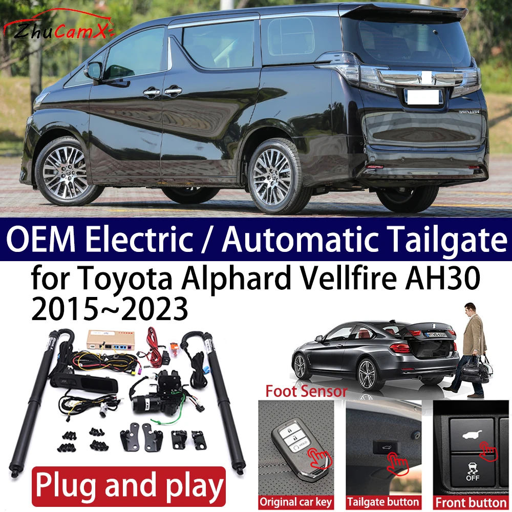 ZhuCamX for Toyota Alphard Vellfire AH30 2015~ 2023 Car OEM Power Electric Automatic One-Click Smart Liftgate Tail Gate Support