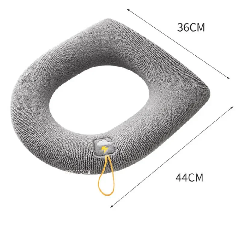 Soft Warm Washable Toilet Pad Cushion with Handle Winter Thicker Toilet Seat Cover Mat Bathroom Closestool Warmer Accessories