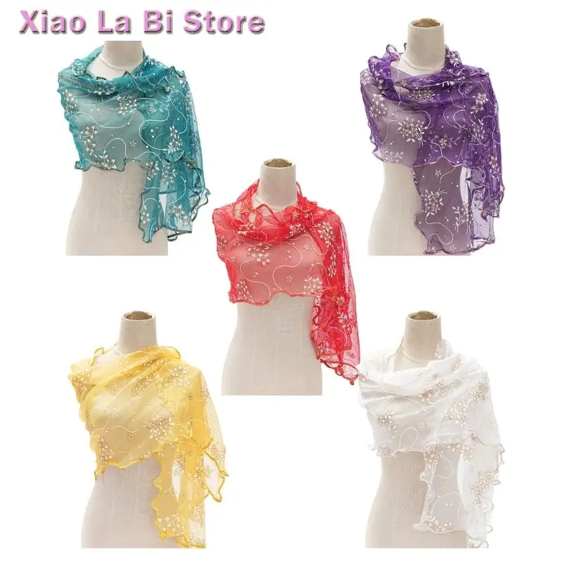 

XXFD Premium Polyester Scarf Shawl Floral Edges Perfect For Professional Outfit