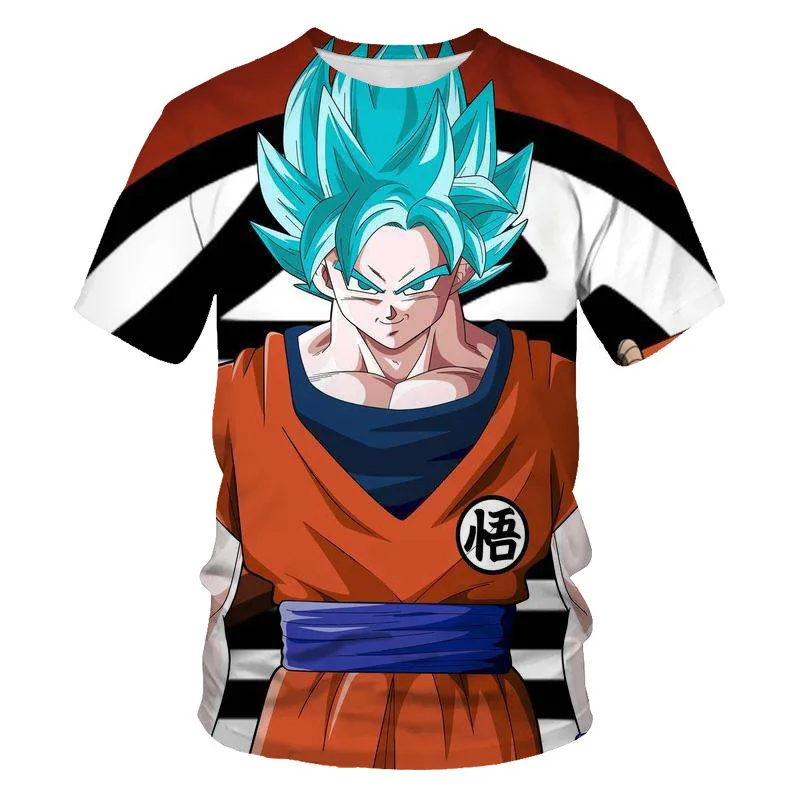 Sommer heiß verkauftes neues 3D-Druck-Design-T-Shirt Dragon Ball Top Wukong Super Saiya Junge und Mädchen Outdoor-Casual-T-Shirt