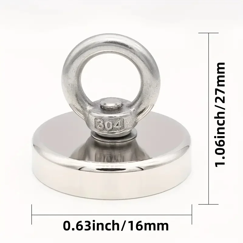 5 kg robuster Magnet mit Senkloch, Ringschraube, Bergung, Sucher, Magnete, superstarke Neodym-Angelmagnethaken