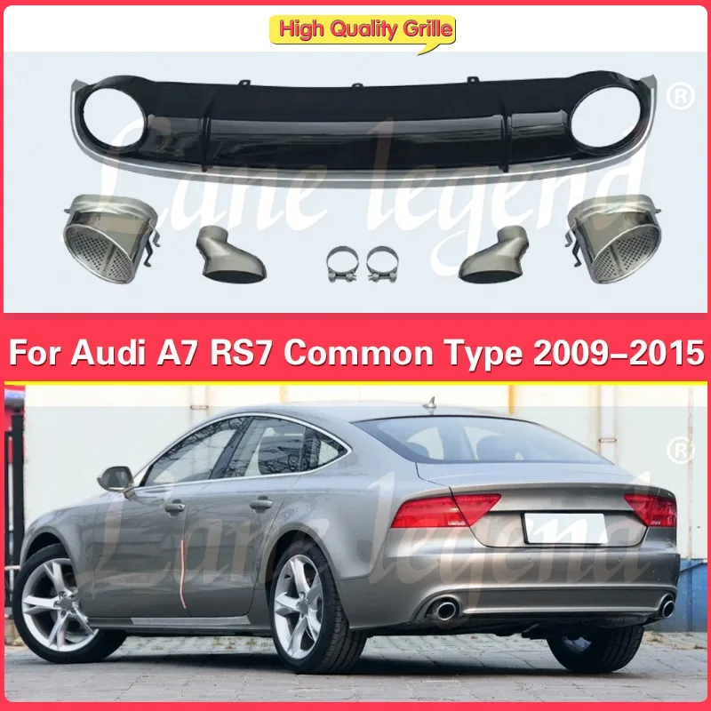 High quality ABS Material Rear Bumper Lip Diffuser For Audi A7 A7L 2009-2015 RS7 Style Rear Lip Chin Spoiler Body kit Styling