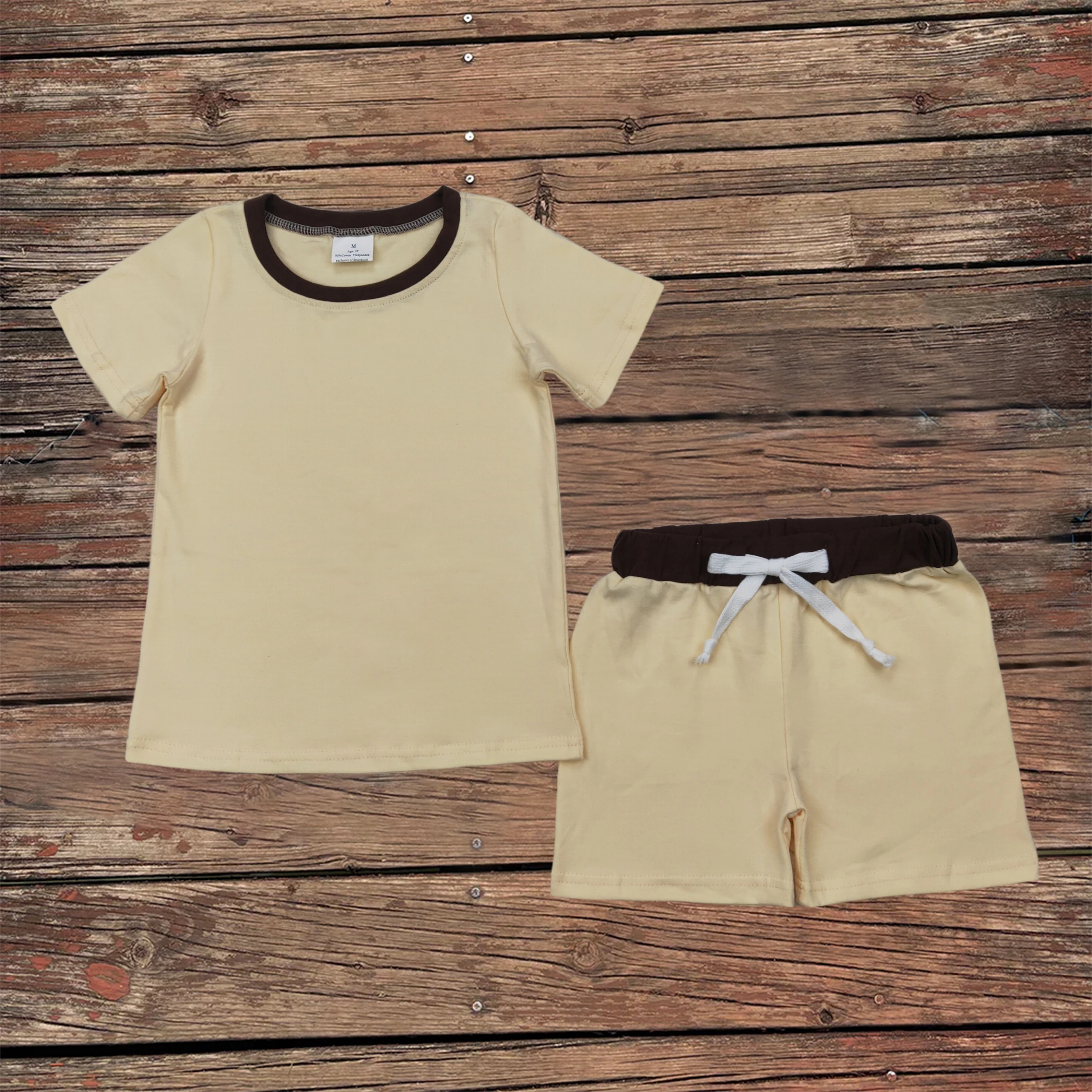 

Wholesale Boutique Baby Boy Short Sleeves Pullover Shirt Toddler Infant Cotton Shorts Clothes Kids Children Outfit Summer Set