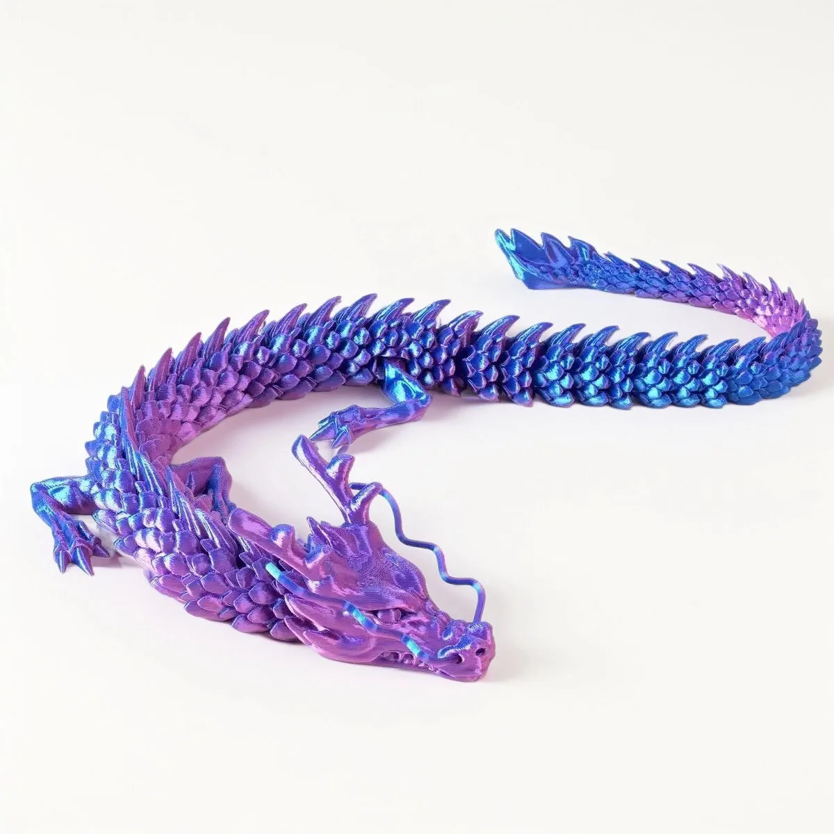 لعبة التنين الصيني المطبوعة ثلاثية الأبعاد مع مفاصل قابلة للتدوير، زخارف يدوية ملونة لسطح المكتب، هدية تزيين تعليمية للأطفال