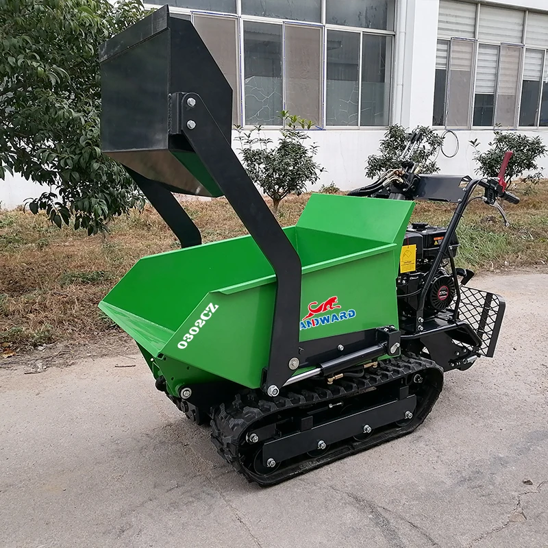 Ce Goedgekeurde 800Kg Laadcapaciteit Aanpassen Rupsgewijze Minidumper Transporter Met Split-Type Box Aangepast