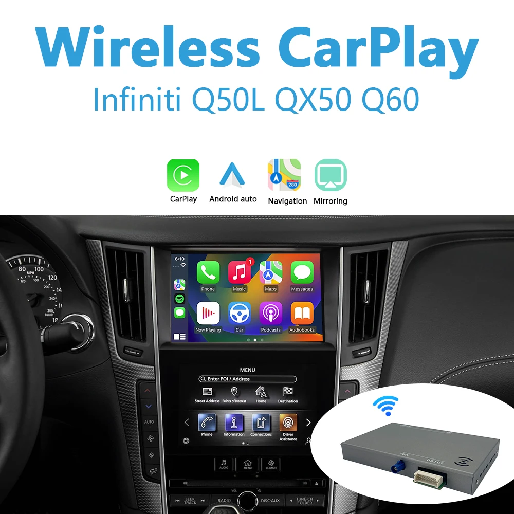 Infiniti Apple Carplay Retrofit Android Auto Rear Camera for Q50 QX50 Q60 QX80 Q50L QX60 Q70 Nissan Armada Patrol Safari