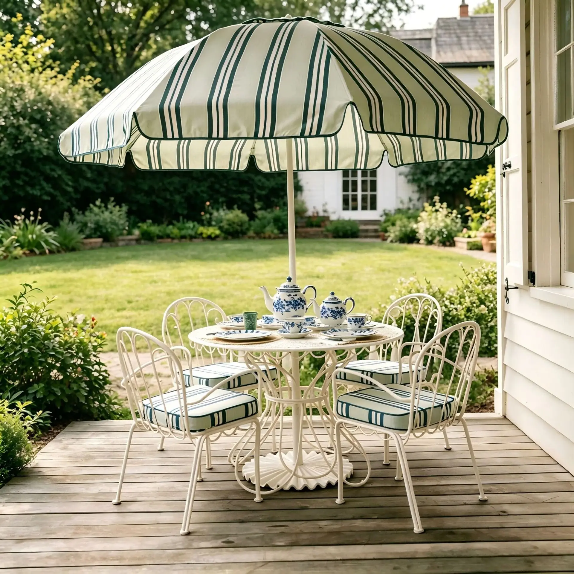 HYS French style wrought iron table and chair home balcony leisure retro table and chair combination homestay courtyard