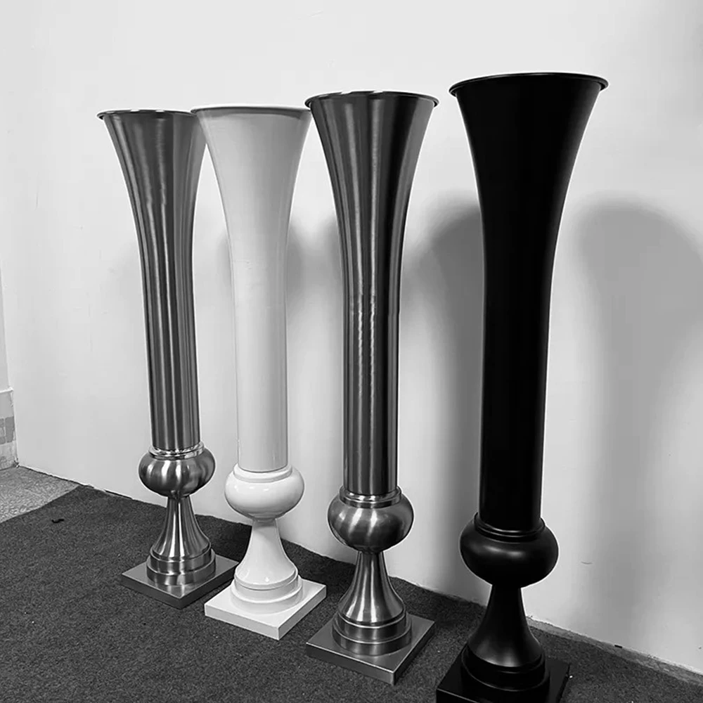 

4 to 14pcs)Flower Road Lead Metal Pillar Wedding Table Centerpieces Event Party Vases Home Hotel Decoration
