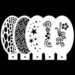 5PCS Facial Painting Template Snowflake Star Football Ultraman Mermaid Unicorn Topprint Board