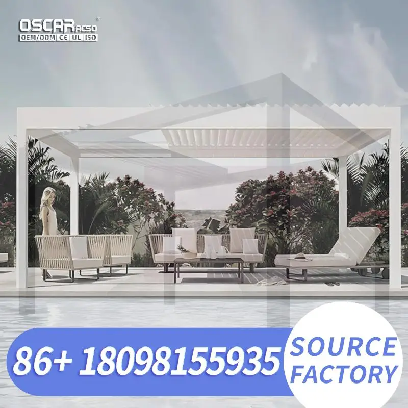 

Индивидуальная уличная современная алюминиевая биоклиматическая пергола 3X3m 3x4m 3x5m 4x4m 5x3m 6x4m 4*8m для сада, патио, беседки на заднем дворе