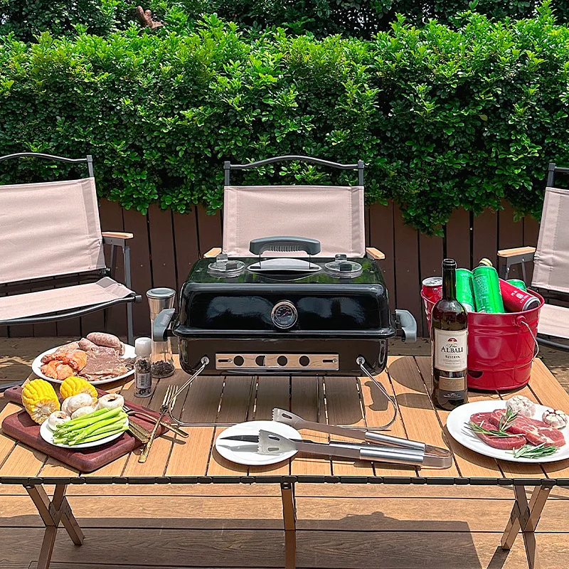 

Outdoor picnic table grill Household portable grill folding barbecue grill