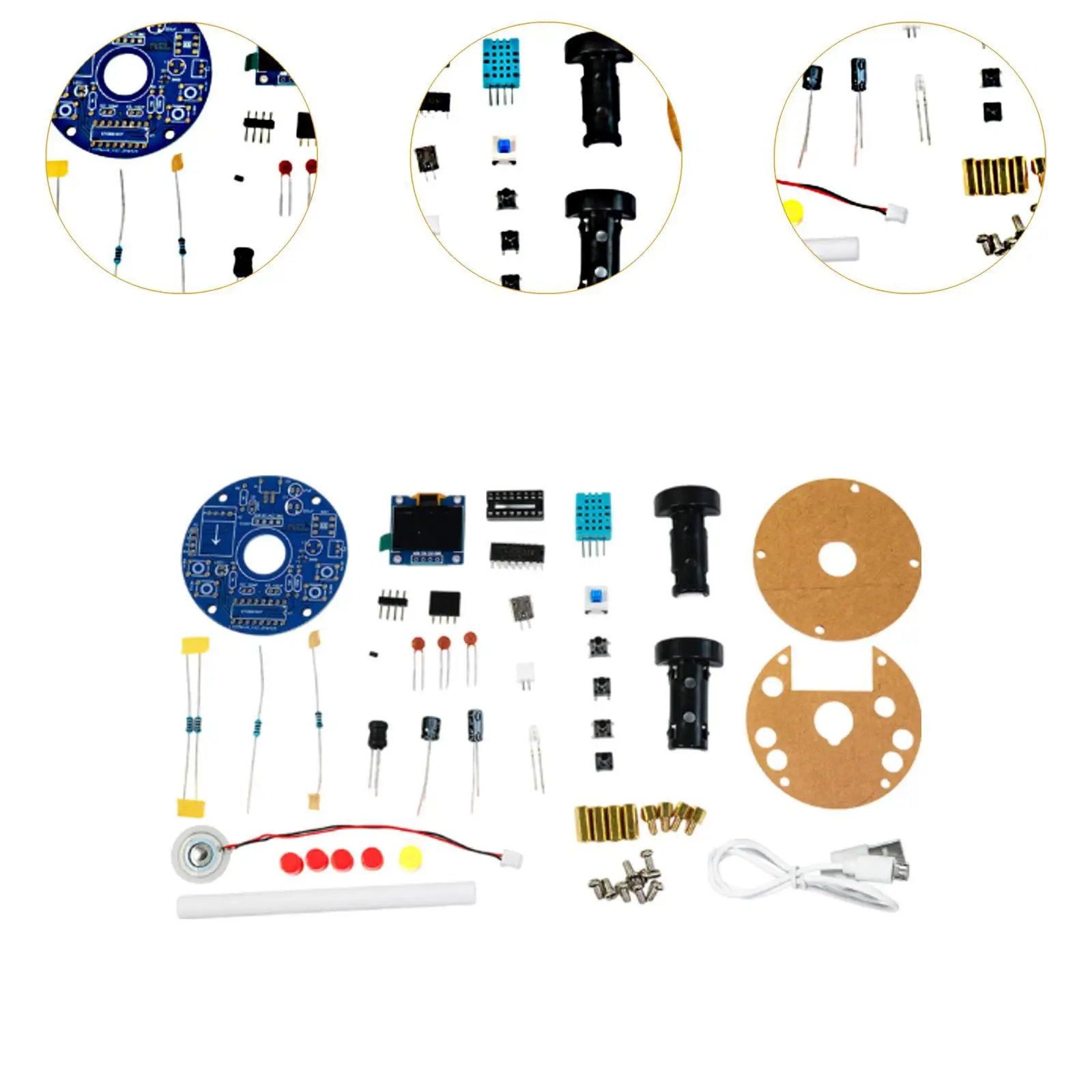 Kit progetto di saldatura umidificatore Display OLED Progetto di saldatura Parti elettroniche Kit fai da te elettronico per principianti di laboratori di ufficio