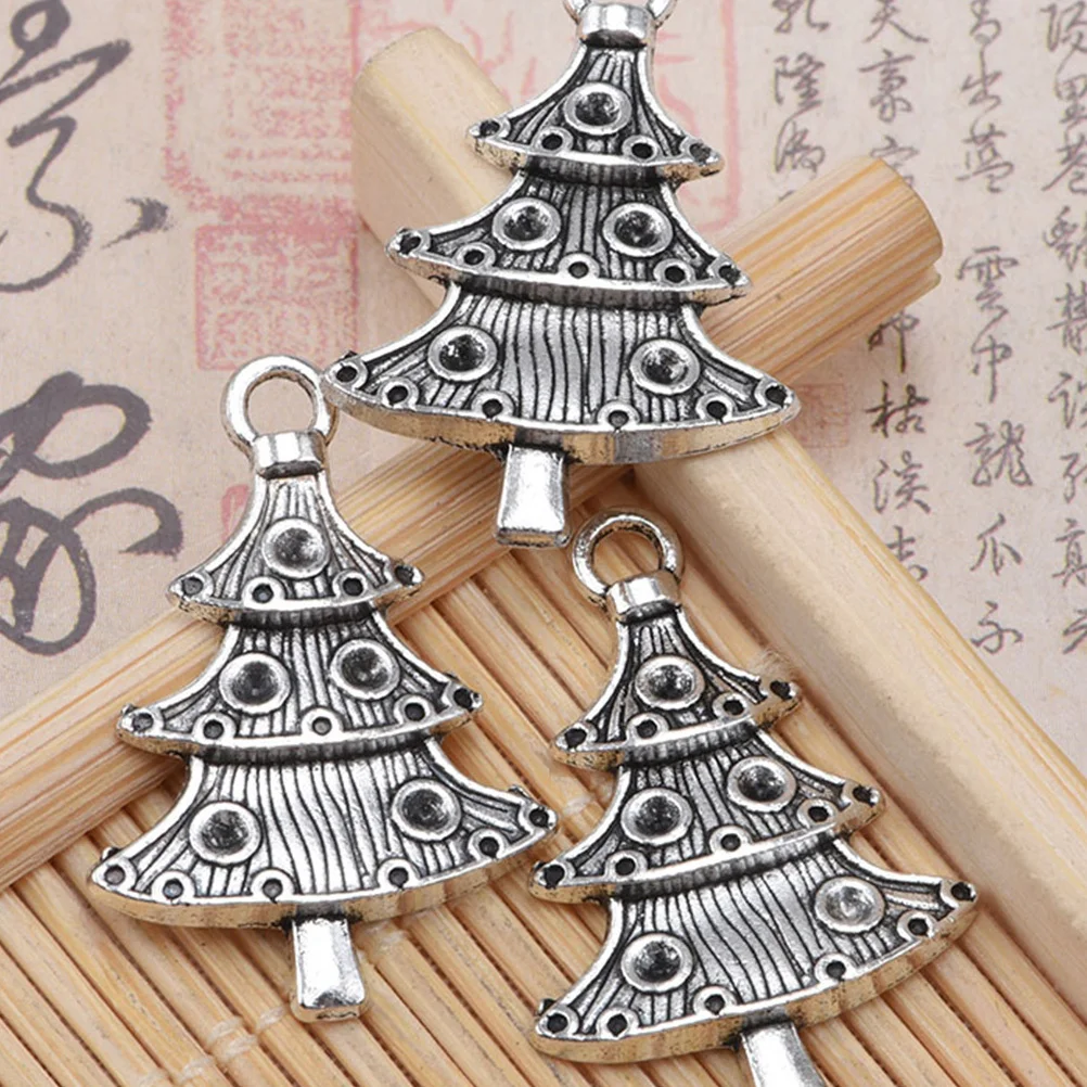 

50Pcs Christmas Tree Pendant Charms Alloy DIY Jewelry Supplies Perfect for Necklace Bracelets Earrings Christmas Crafts