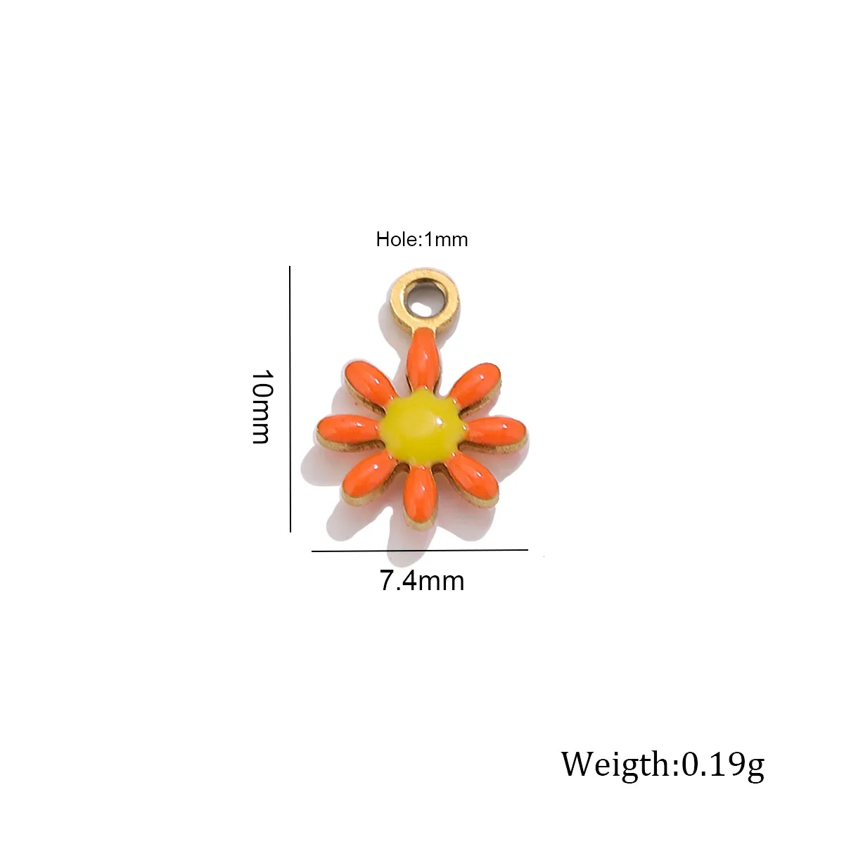 20pcs Enamel Daisy Flower Charm 18K Stainless Steel Connectors Sunflower Pendant DIY Bracelet Earring Necklace Jewelry Wholesale
