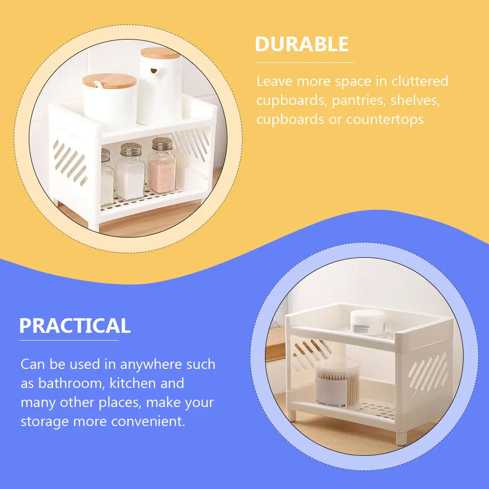 

Набор из 2 двухъярусных пластиковых органайзеров для кухонных шкафов и столешниц, подставка для специй