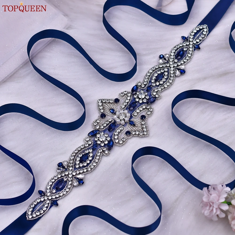 TOPQUEEN Formal Occasion Woman Belt Diamond Handmade Belt For Bridal Wedding Accessories Dress Waist Decoration S245-ML