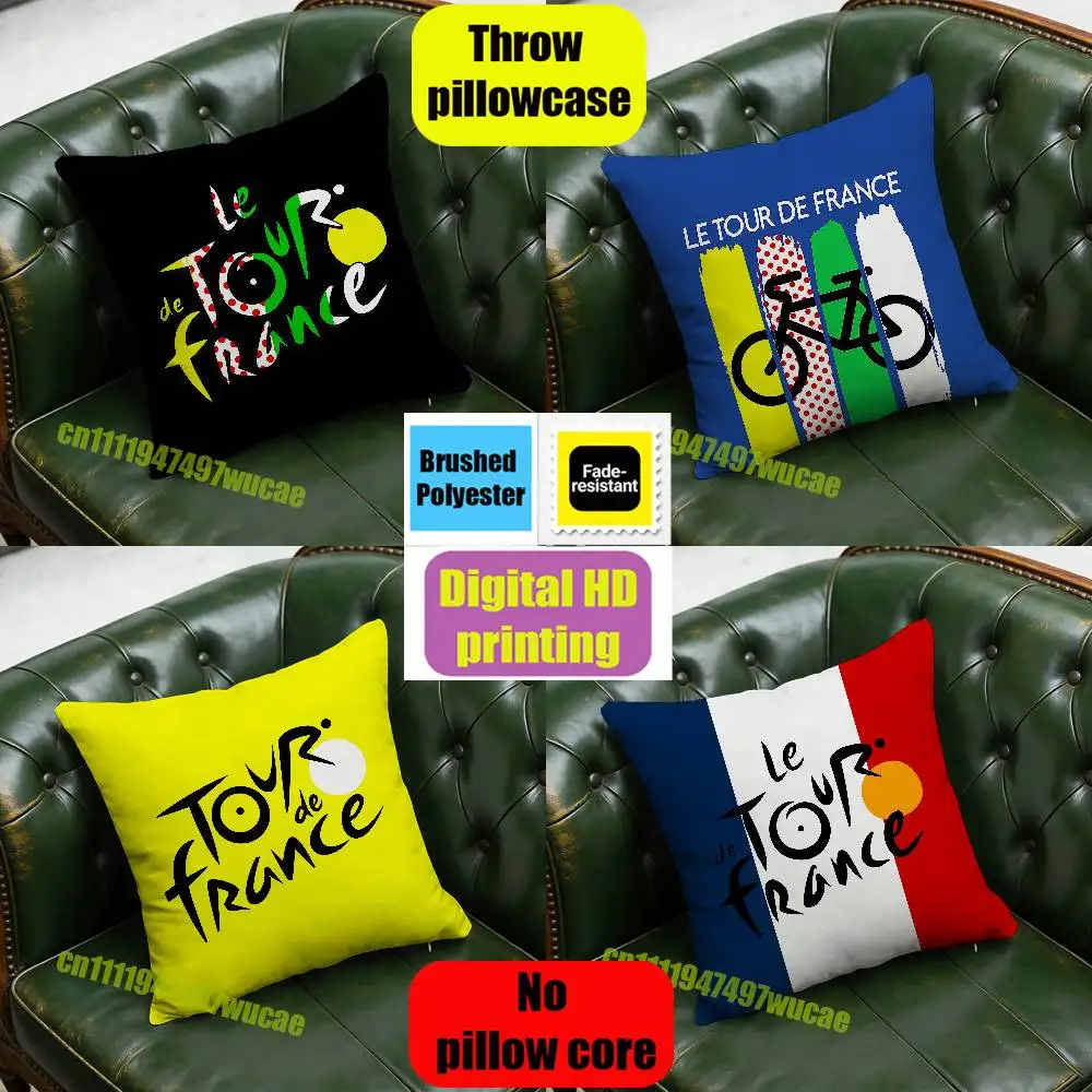 For 40x40cm 50x50cm 45x45cm 30x30cm Car Custom Square Pillowcase Pad Cushion Cover Tour De France Bike Bicycle Throw Pillow Case