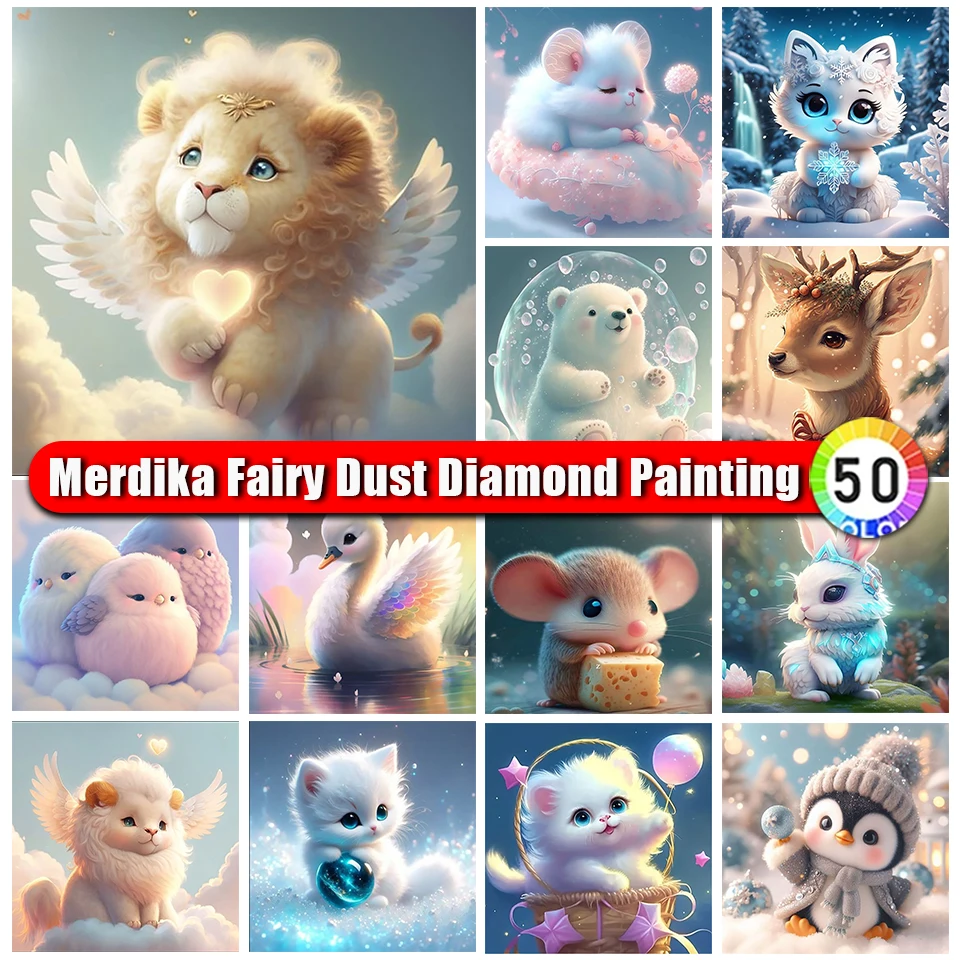 

Merdika Fairy Dust Diamond Painting Cartoon lion Zipper Bag Kit 5D Diy Full Diamond Embroidery Mosaic Kit Home Decor New 2024