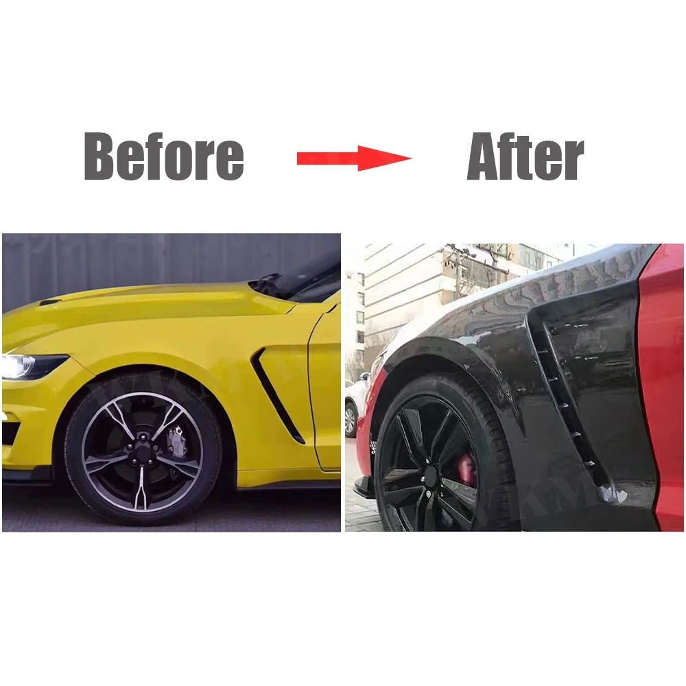 

Real Carbon Fiber Side Fender Cover Protector Body Kits For Ford Mustang 2018-2023 Car Accessories