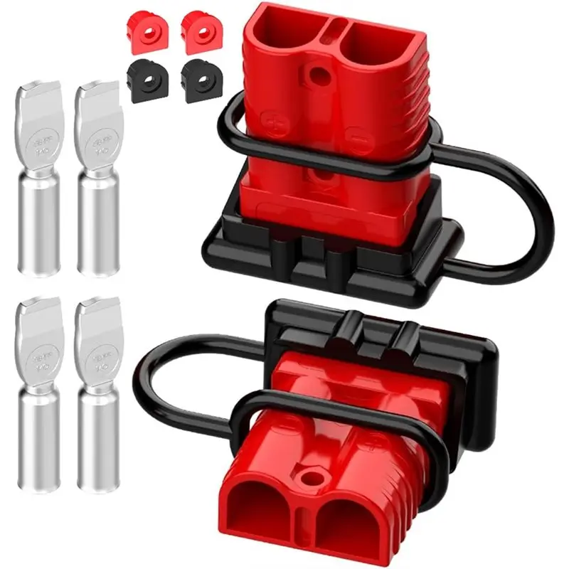 

MAKE-For Anderson Plug 175AMP 2-4 Gauge Quick Connect Battery Connector For 12V-36V Systems, Red (2 Pack)