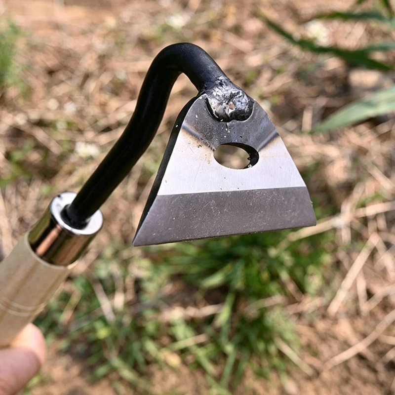 3PC Manganese Steel Garden Hoe with Wooden Handle Tree Bark Scraping Small Hoe Multifunctional Gardenging Hoes Weeding Tools