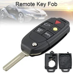 5 Buttons Car Key Fob Case Shell Flip Remote Key Case FOB Replacement Fit for VOLVO S60 S80 V70 XC90