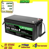 LANPWR 24V100AHLiFePO4 Energy Storage Battery 4000Cyclesof ChargingIP65 Waterproof RatingSuitable for Household Backup Batteries