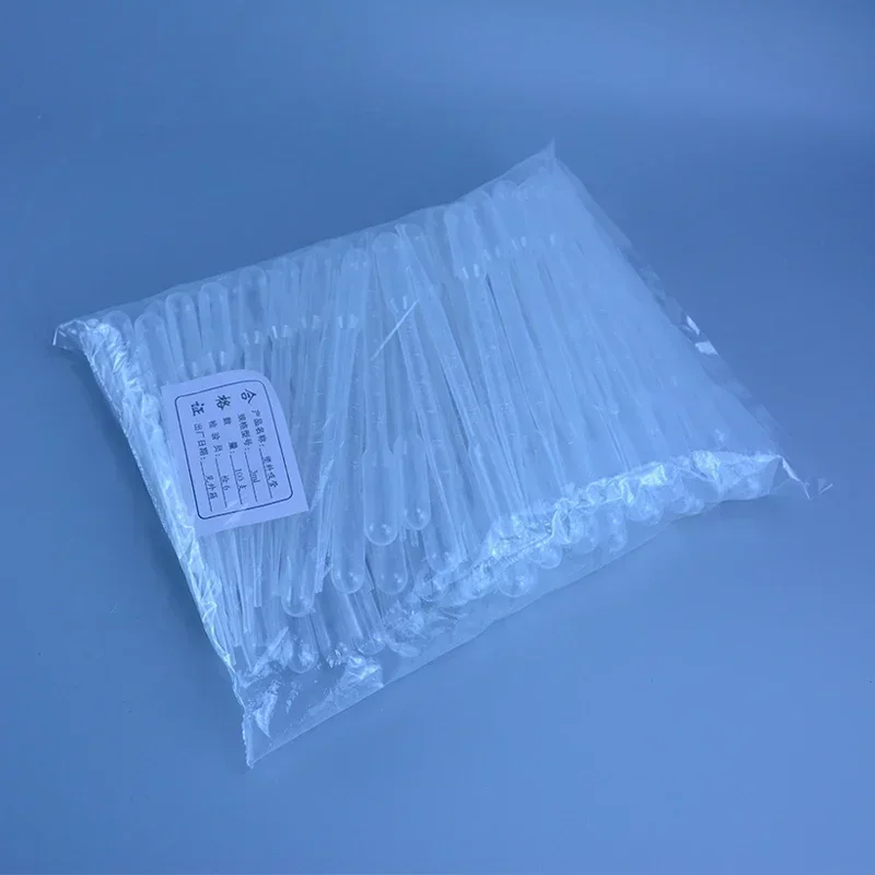 

100pcs 3ml Plastic Droppers | Disposable Graduated Pipettes | Lab/Office Liquid Transfer Supplies