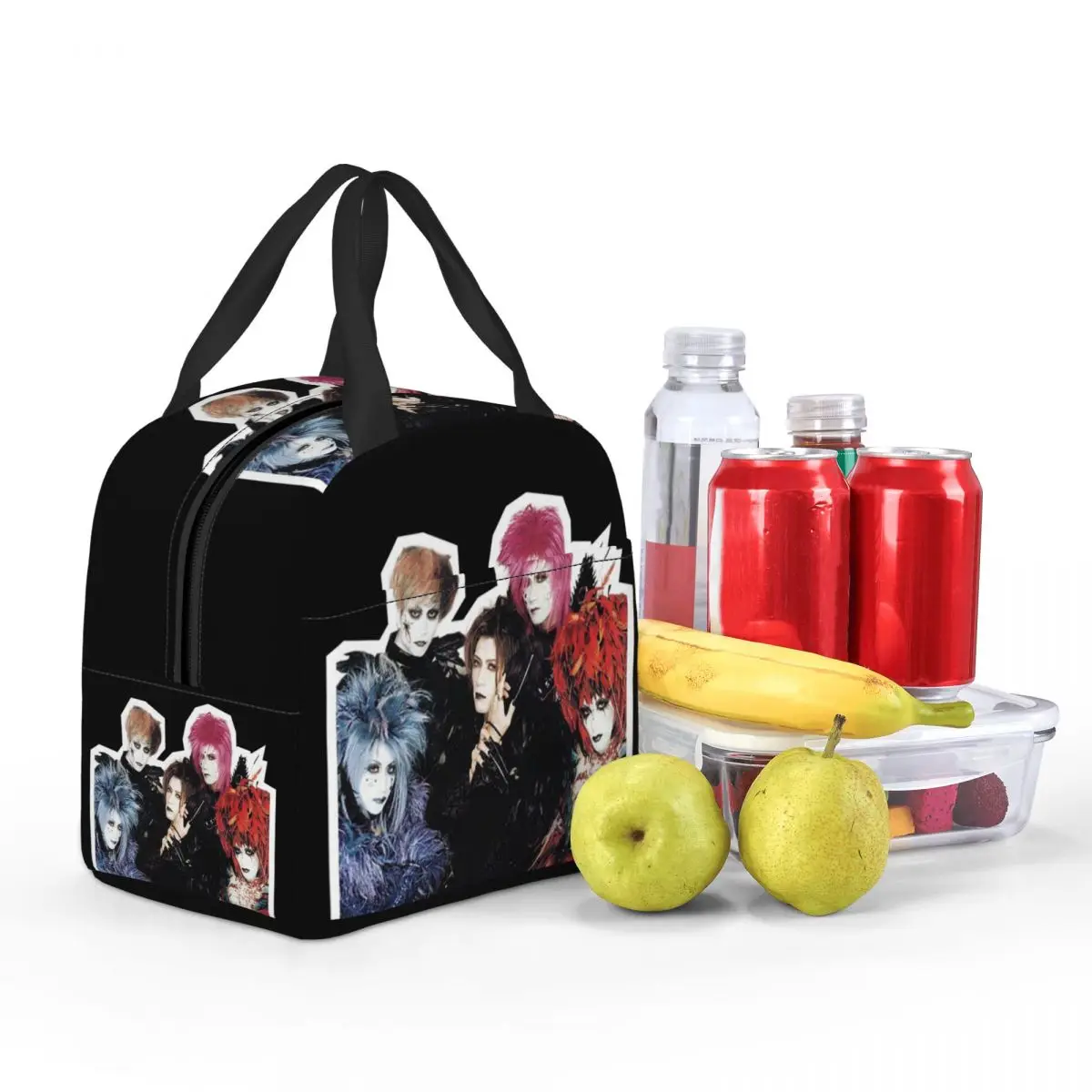 Malice Mizer Visual Kei Rock Band giapponese Borsa per il pranzo isolata gotica per donne Bambini Scatole per alimenti a tenuta stagna Borsa termica per il pranzo