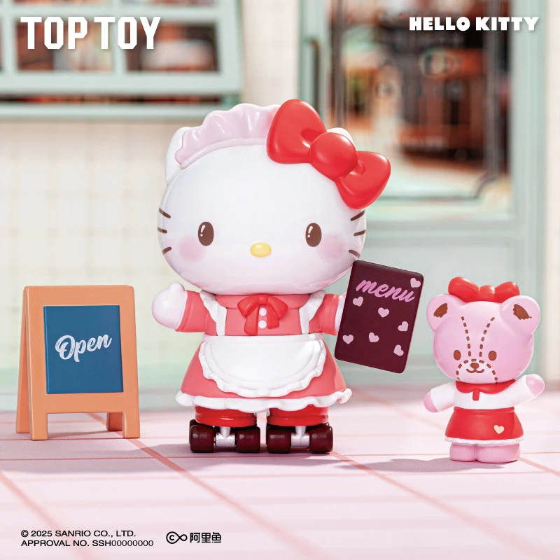 Sanrio Family Roller Skating Western Restaurant Series Kuromi My Melody Hellokitty Cinnamoroll Pom Pom Purin Anime Figur