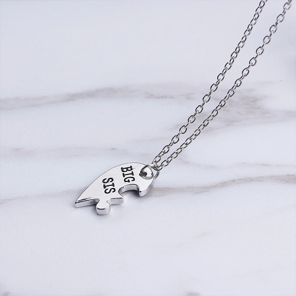 2 قطع لغز القلب قلادة أفضل صديق مجوهرات التخرج هدية عيد ميلاد القلب قلادة لغز قلادة