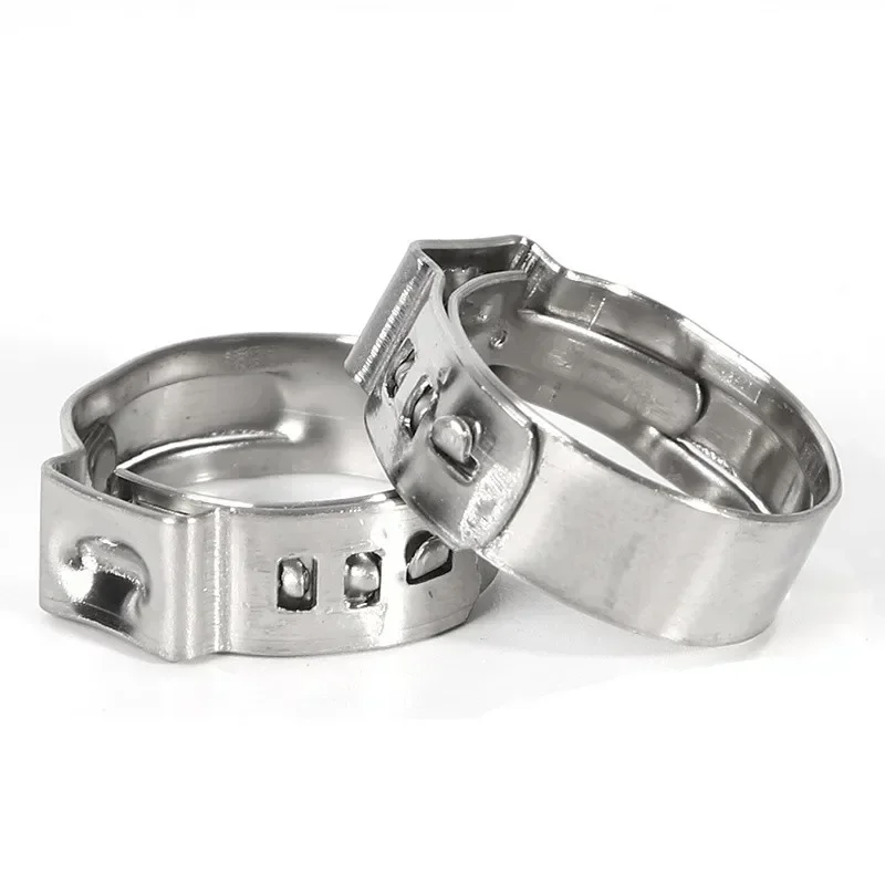 130cs Hose Clamps 5.8-21.0mm Single Ear Stepless 304 Stainless Steel Hose Clamps Cinch Clamp Rings for Sealing Kinds