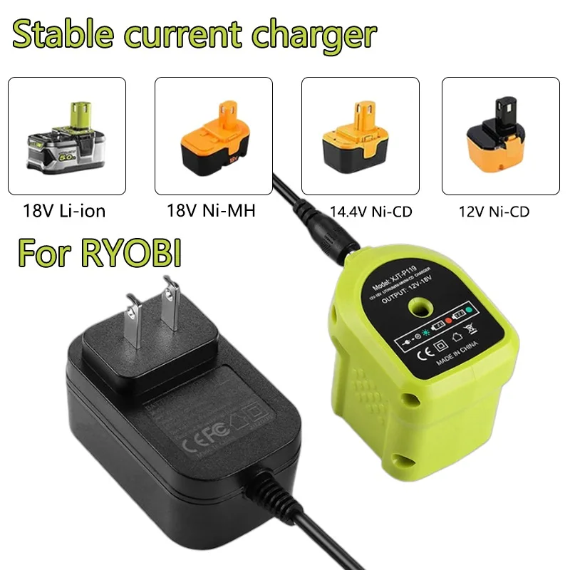 for Ryobi 12V 14.4V 18V Ni-CD Ni-MH Li-ion battery Charger P107 P108 Replacement battery charger power tool accessories