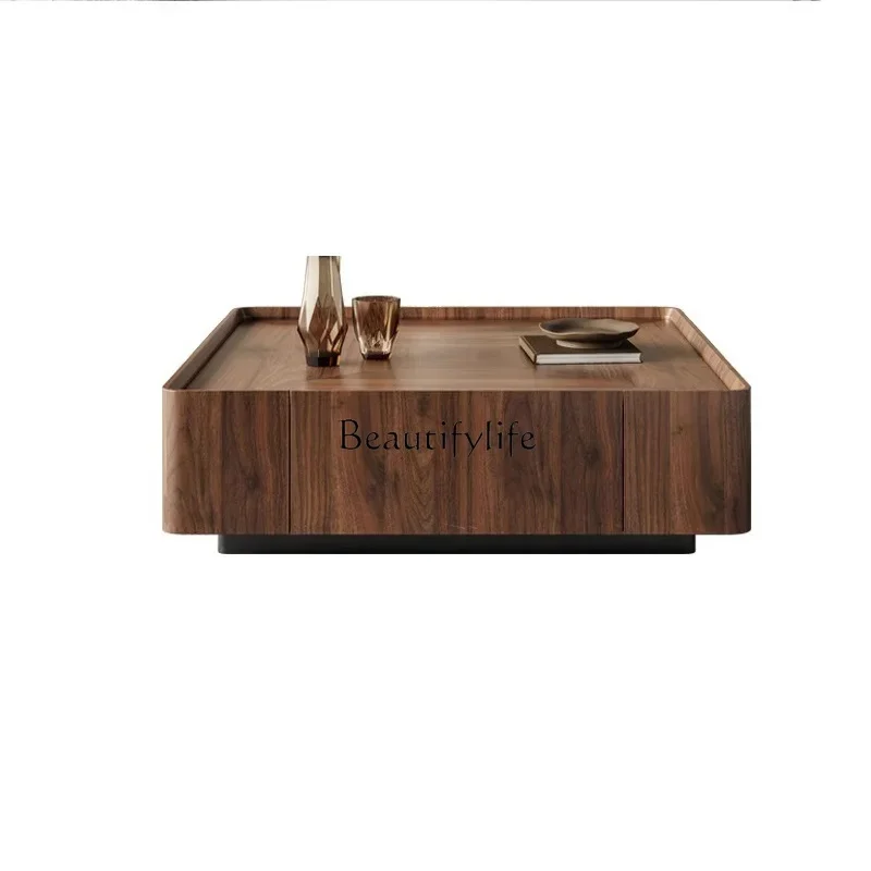 

FG442024 solid wood household small tea table small apartment living room square log coffee table
