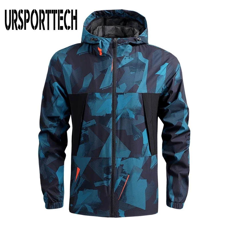 

URSPORTTECH 2024 Spring Men Jacket Hoodie Sweatshirts Streetwear Sweatshirt Man Camouflage Bomber Jacket Men Overcoat Outdoor